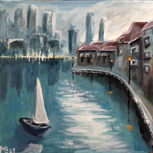 Sea city abstract