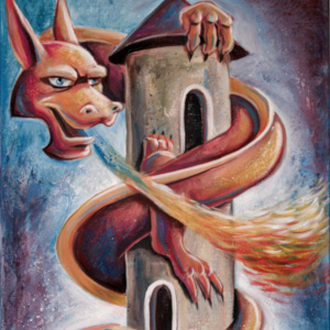 Drache am Turm